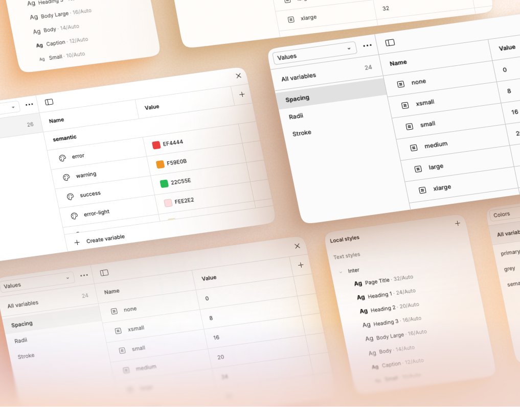 DSGO Figma plugin variables and styles panels
